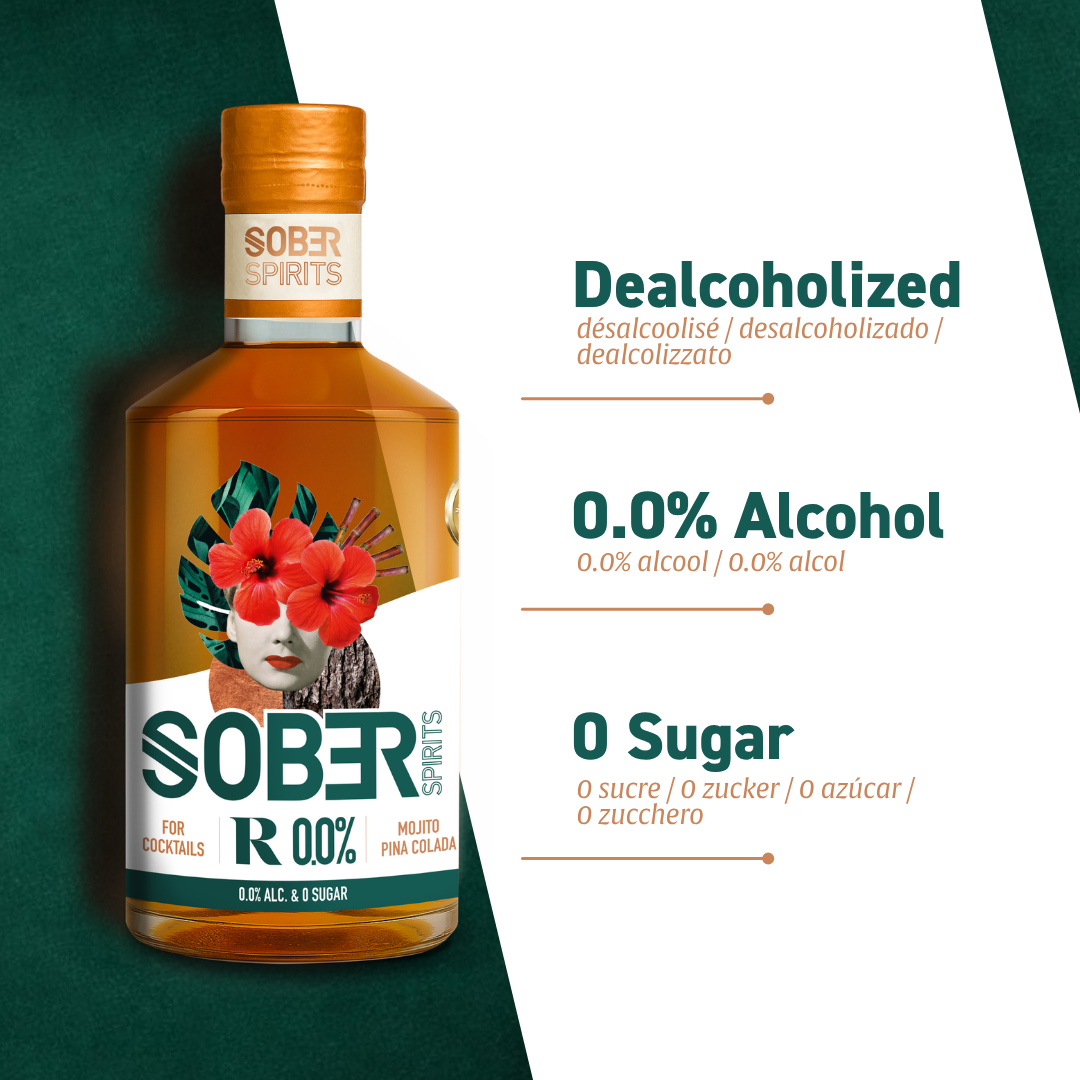 Sober Spirits R 0.0% 500ml - Dealcoholized Rum alternative
