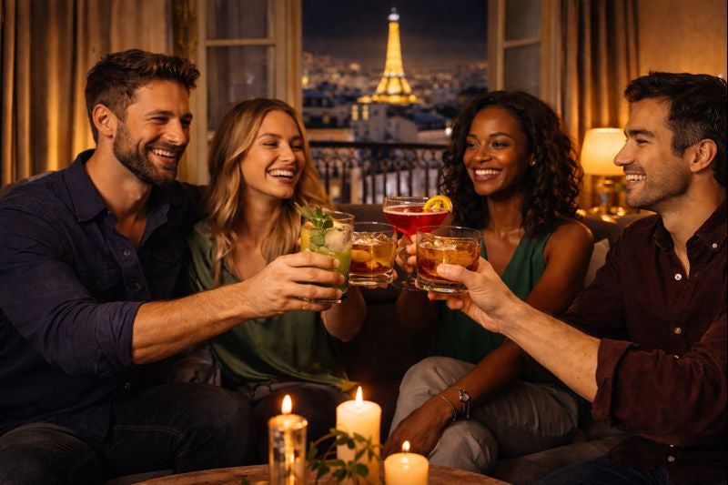 Très gros plan de la Tarte Amanda By Cécile Moritel, préparé avec du Sober Spirits Amaretto 0.0% d'alcool.