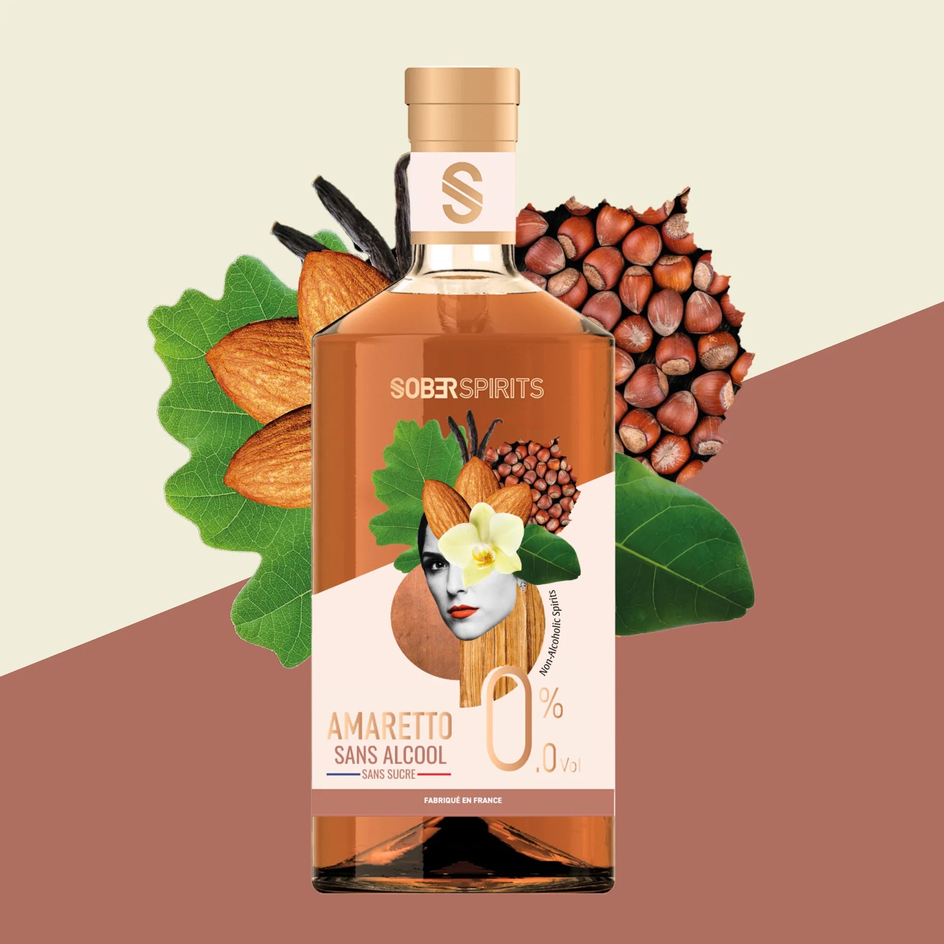 Visuel produit de Sober Spirits Amaretto 0.0% d'alcool.